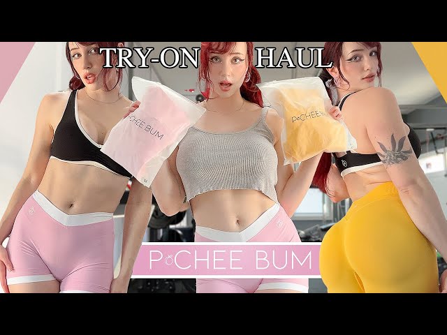 [4K] Pcheebum Sports Bra & Shorts Try on Haul!