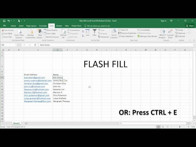 LIFE EXCEL HACK - Flash fill introduction #12