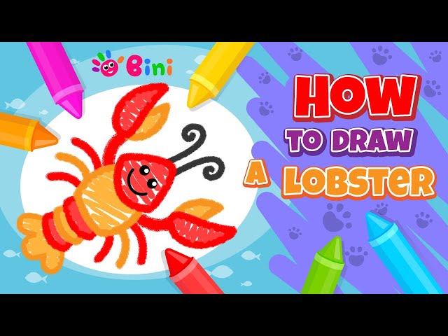 How to draw a Lobster. Step by step tutorial.