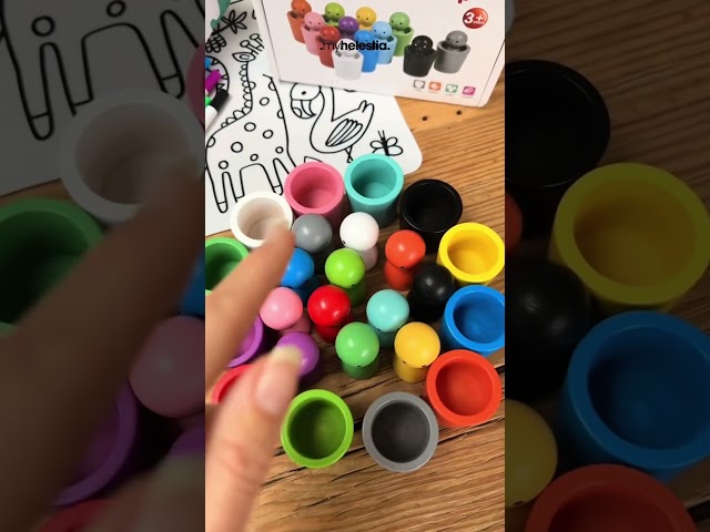 Fun & Educational Color Sorting Cups for Kids – Perfect for Early Learning! 🎨👶 #educationaltoys