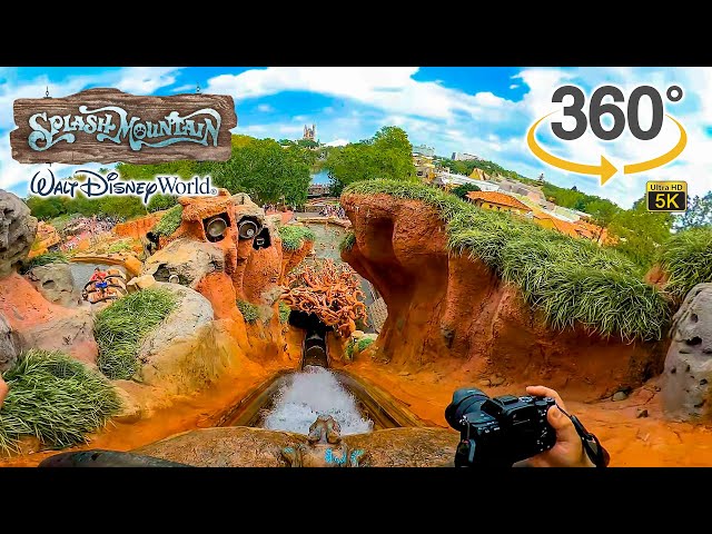 VR 360 5K Splash Mountain On Ride Front Seat POV with Queue Walt Disney World 2022 11 03