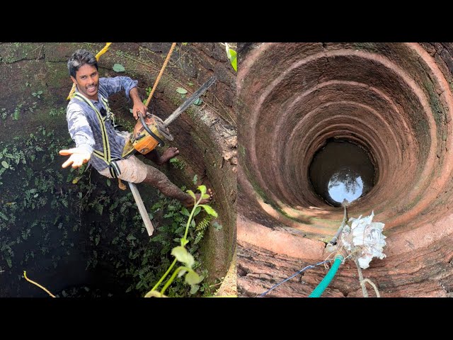 100 കൊല്ലം പഴക്കമുള്ള കിണറിൽ 1500 രൂപക് മരം മുറിച്ചപ്പോൾ / Indian Round well Cleaning