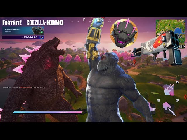 ¡Me CONVIERTO en GODZILLA por SEGUNDA VEZ! y recupero el MEDALLÓN y el LANZADOR QUADRUPLE l FORTNITE