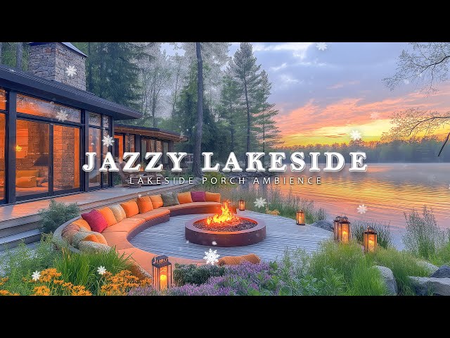 Colorful Spring Jazz In River Side | Smooth Jazz At Sunset For Peaceful View, Healing, Relaxing