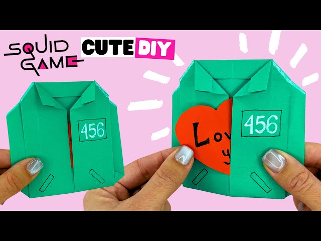 Squid Game DIY, how to make cute squid game surprise envelope for Valentine's day