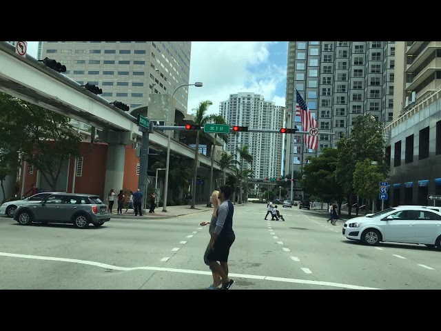 67 Driving Downtown   Miami Main Street 4K   USA