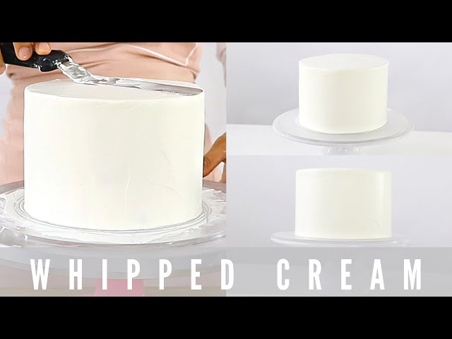 HOW TO DECORATE A CAKE WITH WHIPPED CREAM FOR BEGINNERS │ SHARP EDGES / SMOOTH SIDES │CAKES BY MK