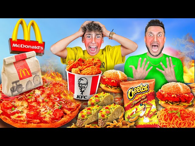 Eating the SPICIEST FOOD From Every Fast Food Restaurant!