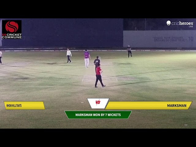 MHOW MILLITANTS vs MARKSMAN Live Cricket Match | A Live - Ss Cricket Conmune Sanawadia Indore