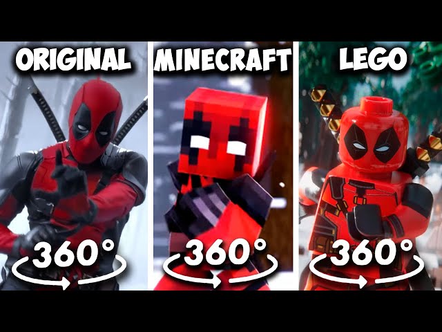 360º VR Deadpool Bye Bye Bye Dance Original vs Minecraft vs Lego