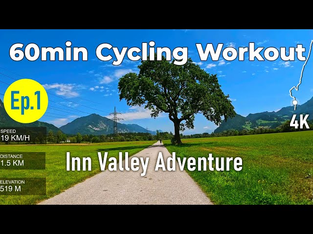 Scenic River Ride in the Alps 🌞 | 1-Hour Indoor Cycling Adventure | 4K