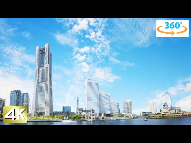 【4K 360°】"Minatomirai" Yokohama Japan Morning Tour （Landmark tower~Aka renga soko~Hammerhead）