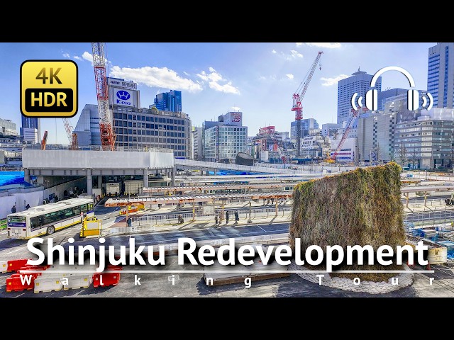 Odakyu Department Store Vanishes! Shinjuku Redevelopment Walking Tour [4K/HDR/Binaural]