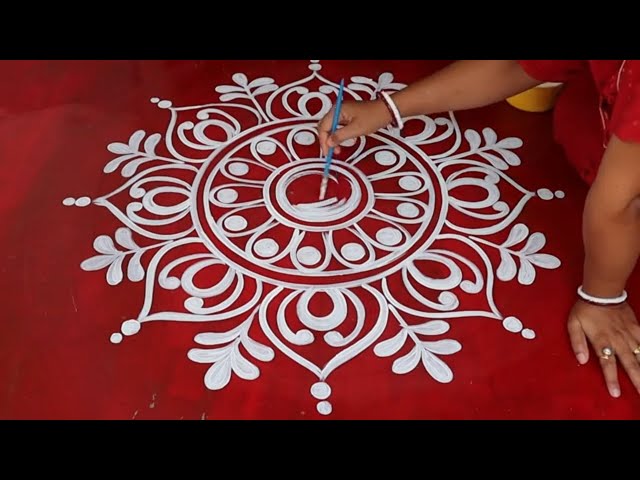 very simple alpona design / special alpona design for all festivals / kolam design