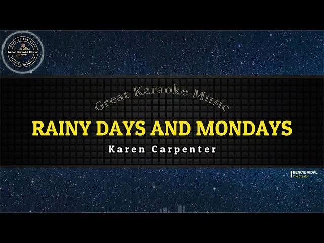 Rainy Days and Mondays (KARAOKE) Karen Carpenter (small lyrics)