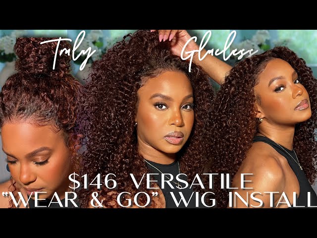 NEW "WEAR & GO" GLUELESS Curly Wig for BEGINNERS + 3 STYLES | PRECUT & PREPLUCKED | KLAIYI HAIR