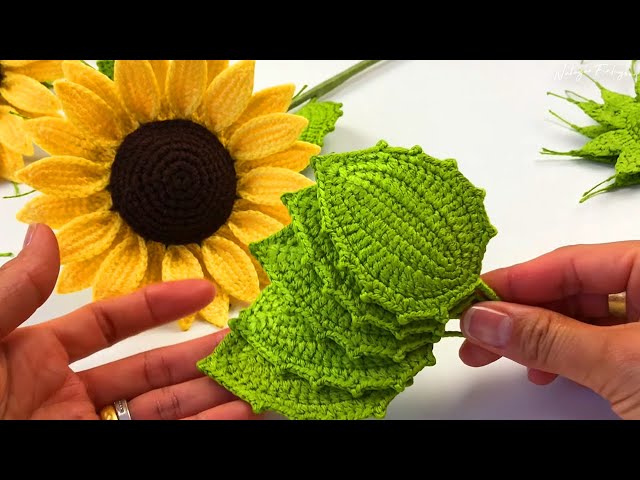 Crochet Dwarf Sunflower: Leaf