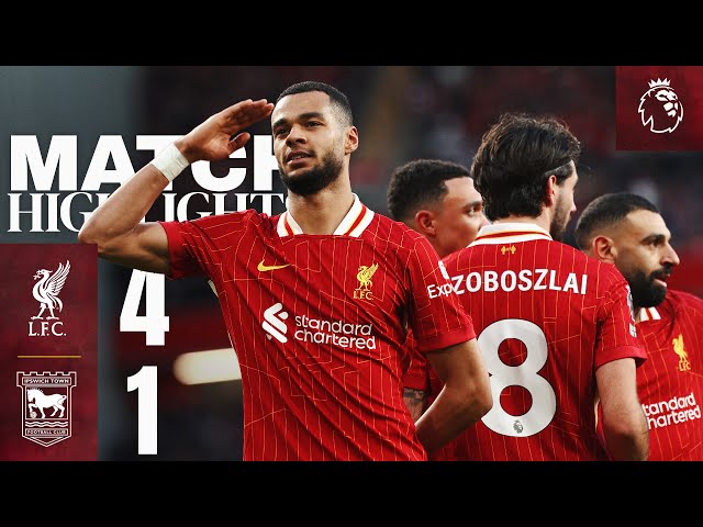 Highlights: Liverpool 4-1 Ipswich | Gakpo double, Szoboszlai stunner & 100 for Salah