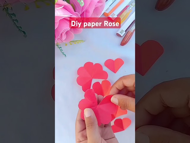 Diy paper Rose | paper flower | easy craft | cute gift idea #craft #artandcraft #shorts #ytshorts