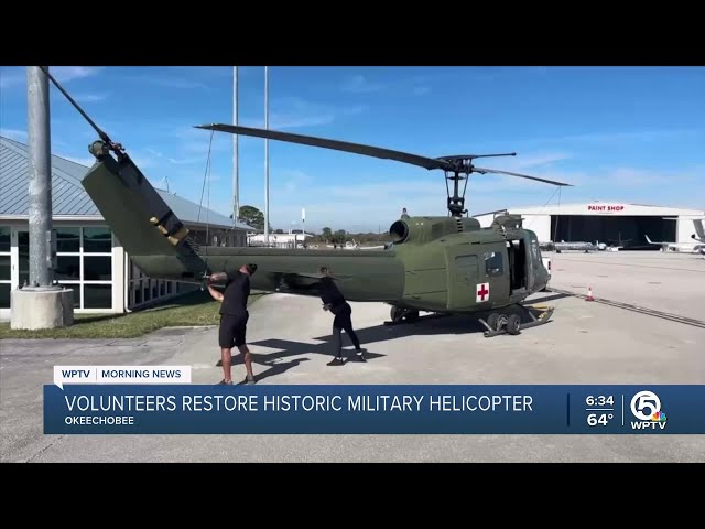 Volunteers restore Vietnam War-era military helicopter in Okeechobee