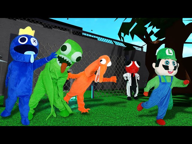 VR 360° New Rainbow Friends VS Mario & Luigi In Real Life 🎶 FNF x Mario x Roblox Rainbow Friends