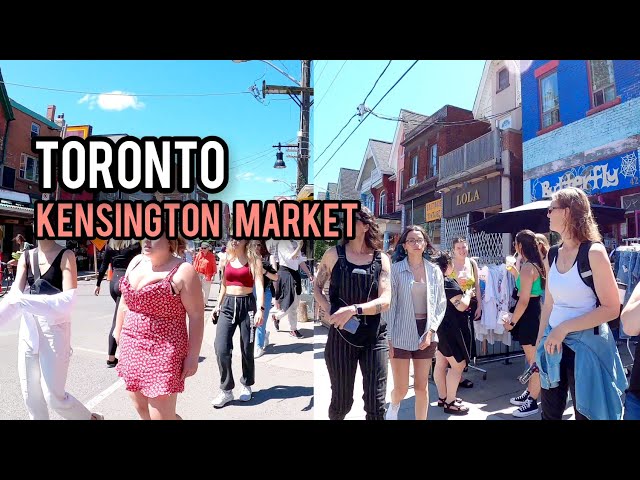 Toronto Walk in Kensington Market Downtown Walking Tour, Canada 4K