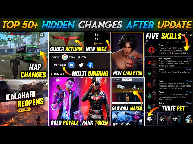 Top 50+ Hidden Changes after Ob39 Update | Ob39 update free fire Free Fire New update |Ff New update