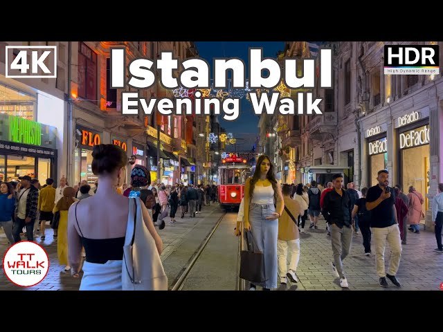 Istanbul, Evening Walking Tour | 4K 60fps HDR