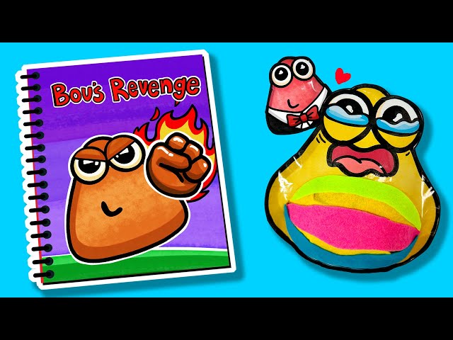 MAKING POU & BOU'S REVENGE 💩 LIFE GAME BOOK + (POULINA'S SQUISHY PLAY)