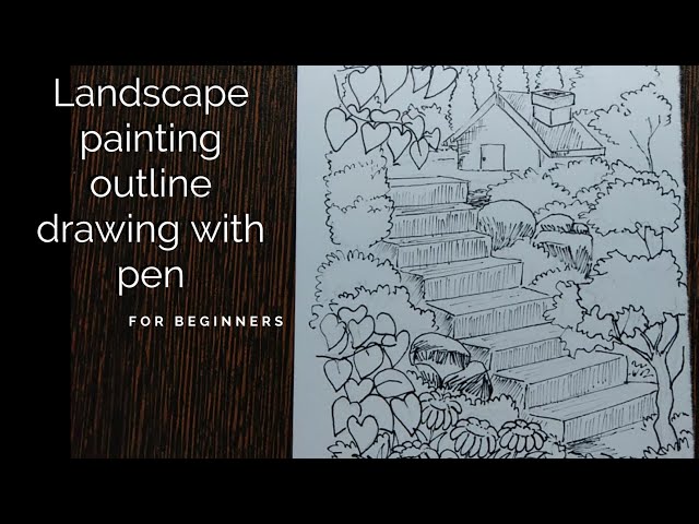 Pendrawing | for beginners | landscape part 1 |  #drawing #pensketch #art #outlinedrawing #artist