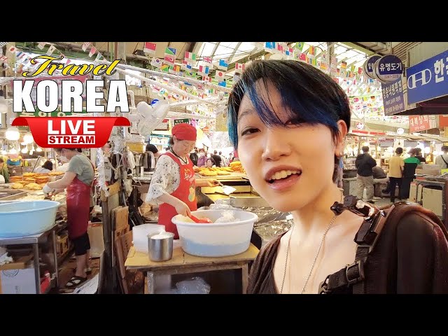 Live Korea Seoul 🔴 Walk Tour Seoul 🔴 Night Market Tour | Korean Food Street Walking Tour ソウルライブ