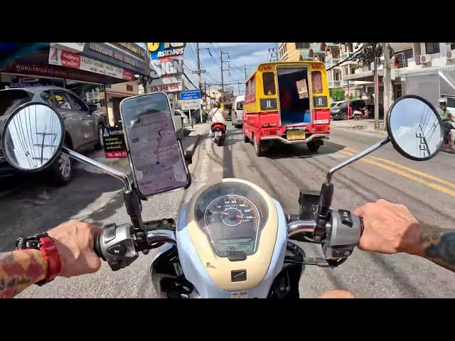 Thailand 🇹🇭 Phuket Scooter Driving to Patong Beach 4K