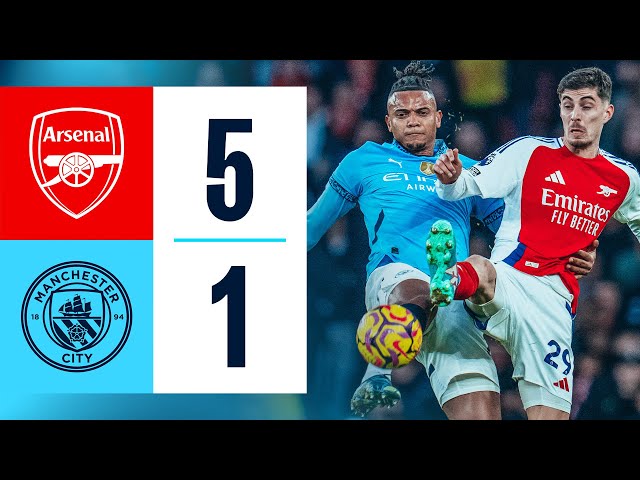 HIGHLIGHTS | Arsenal 5-1 Man City | Odegaard, Haaland, Partey, Lewis-Skelly, Havertz, Nwaneri Goals