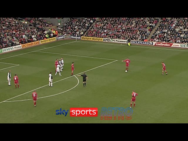 John Arne Riise's free-kick for Liverpool against Manchester United