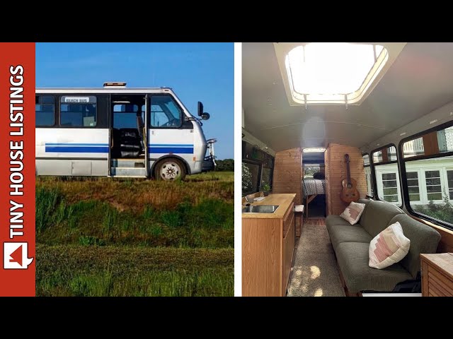 He Turned A Shuttle Bus Into A Traveling Tiny House | Full Tour