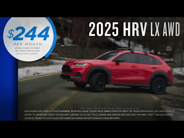 2025 Honda HRV LX AWD | Lease Special | February 2025 | Schlossmann Honda City