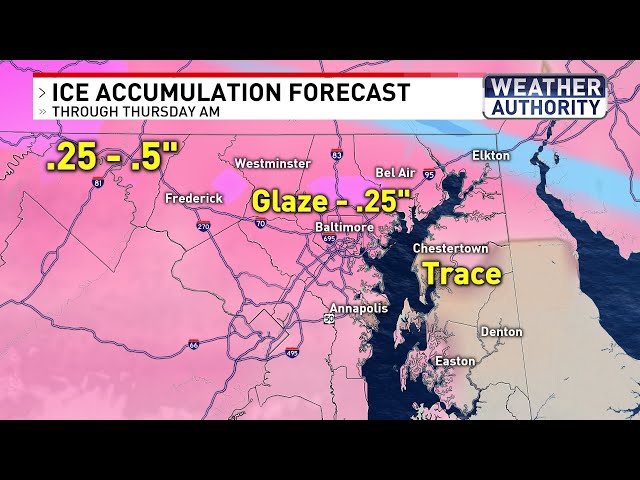 ICE WEATHER ALERT | Tracking travel impacting sleet and freezing rain in Maryland