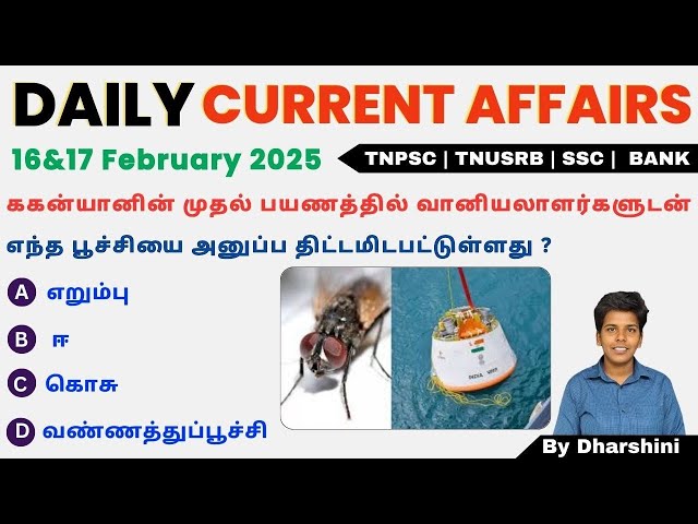 16&17 February 2025 today Current Affairs in Tamil Tnpsc RRB Bank Tnusrb