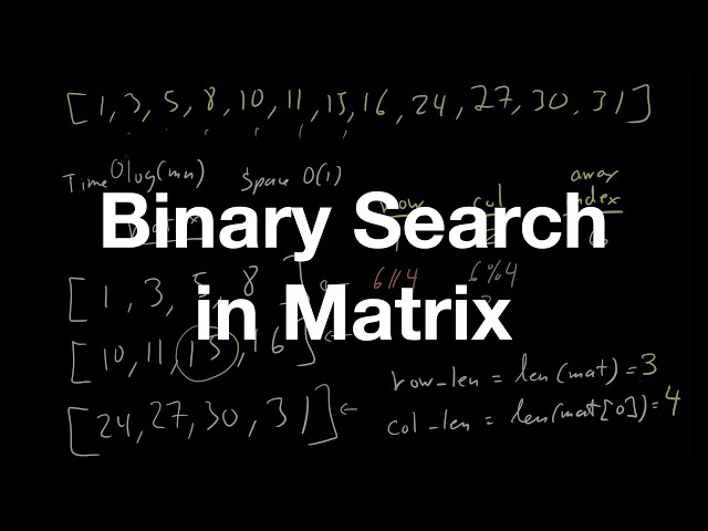 Binary Search in Matrix | Data Structures & Algorithms