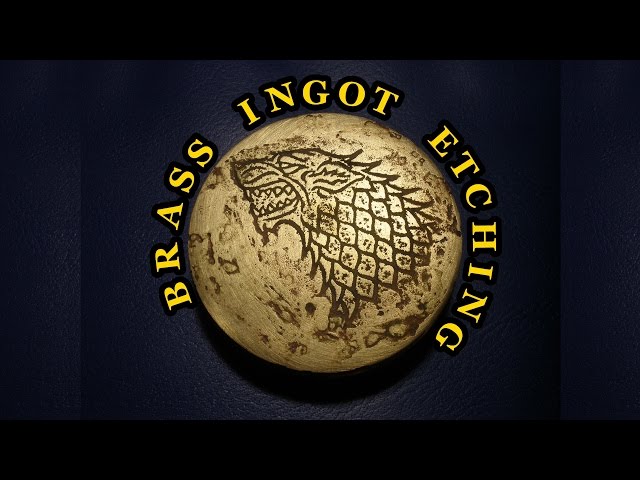 Etching of a Brass Ingot. House Stark sigil