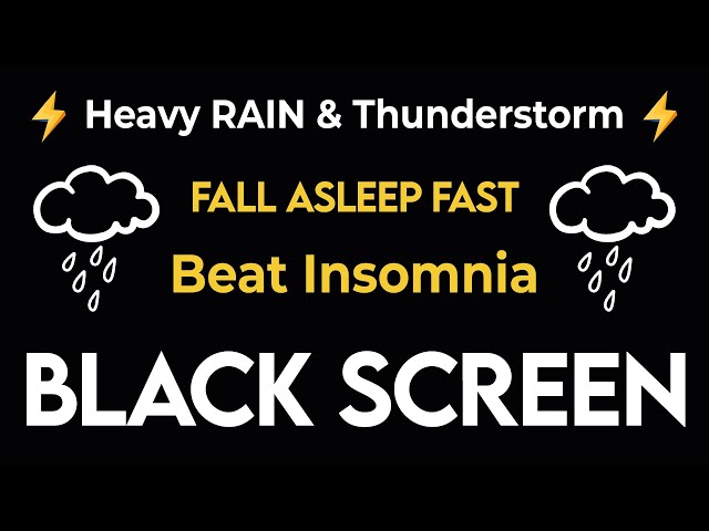 🔴 Heavy Rain & Thunder Sounds 24/7 - Deep Sleep | Thunderstorm for Sleeping - Relax Melody Rain #44