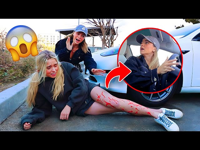 I GOT RAN OVER PRANK ON MY SISTER **she freaked out**