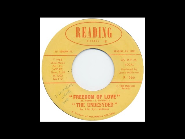 The Undesyded - Baby, I Need You / Freedom Of Love 1968 Single US