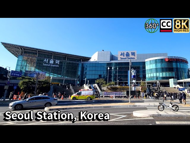 Explore Seoul Station in Korea. 8K 360 video and subtitles.