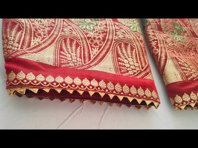 how to attach underground samosa lace // samosa lace kaise lagaye // लेस लगाने का सबसे आसान तरीका//