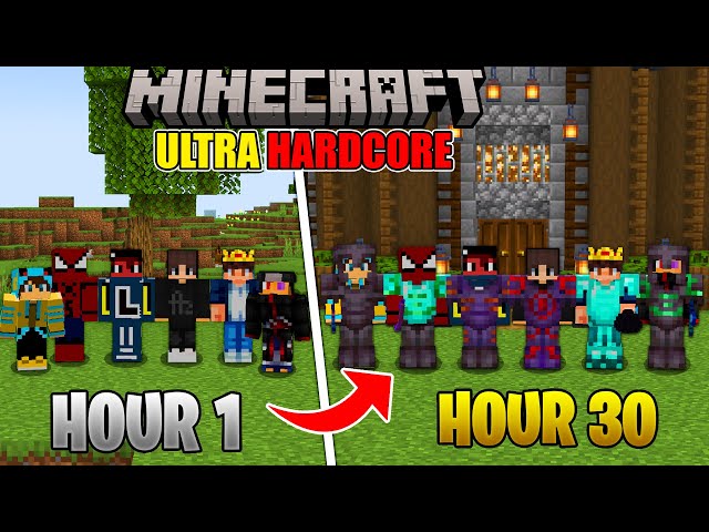 We Survived 30 Hours in ULTRA HARDCORE Minecraft!(Hindi)