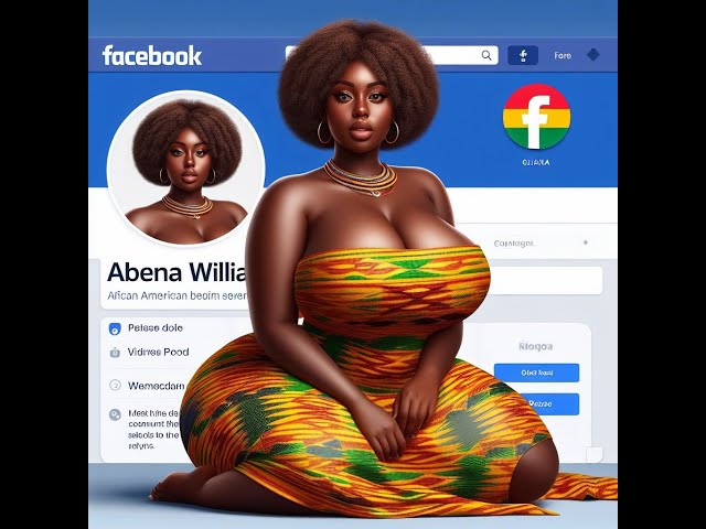 ai hyper realistic african american lady in front of a social media logo.