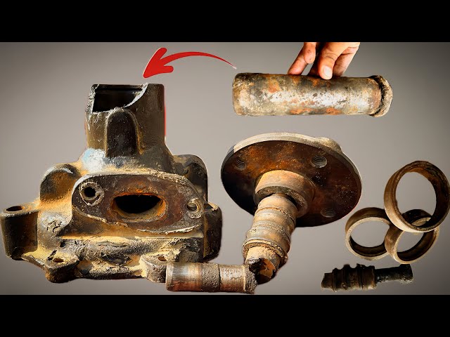 Amazing Repaired The Broken Engine Water Pump || Making New Water Pump Shaft