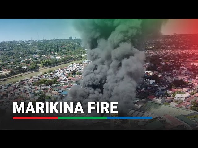 DRONE VIDEO: Fire hits Marikina warehouse | ABS CBN News