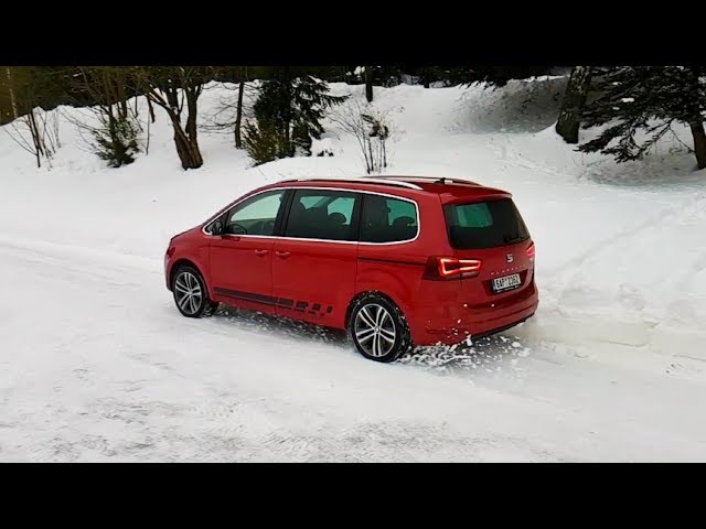 SEAT Alhambra 4Drive: starting on snow (slow motion)